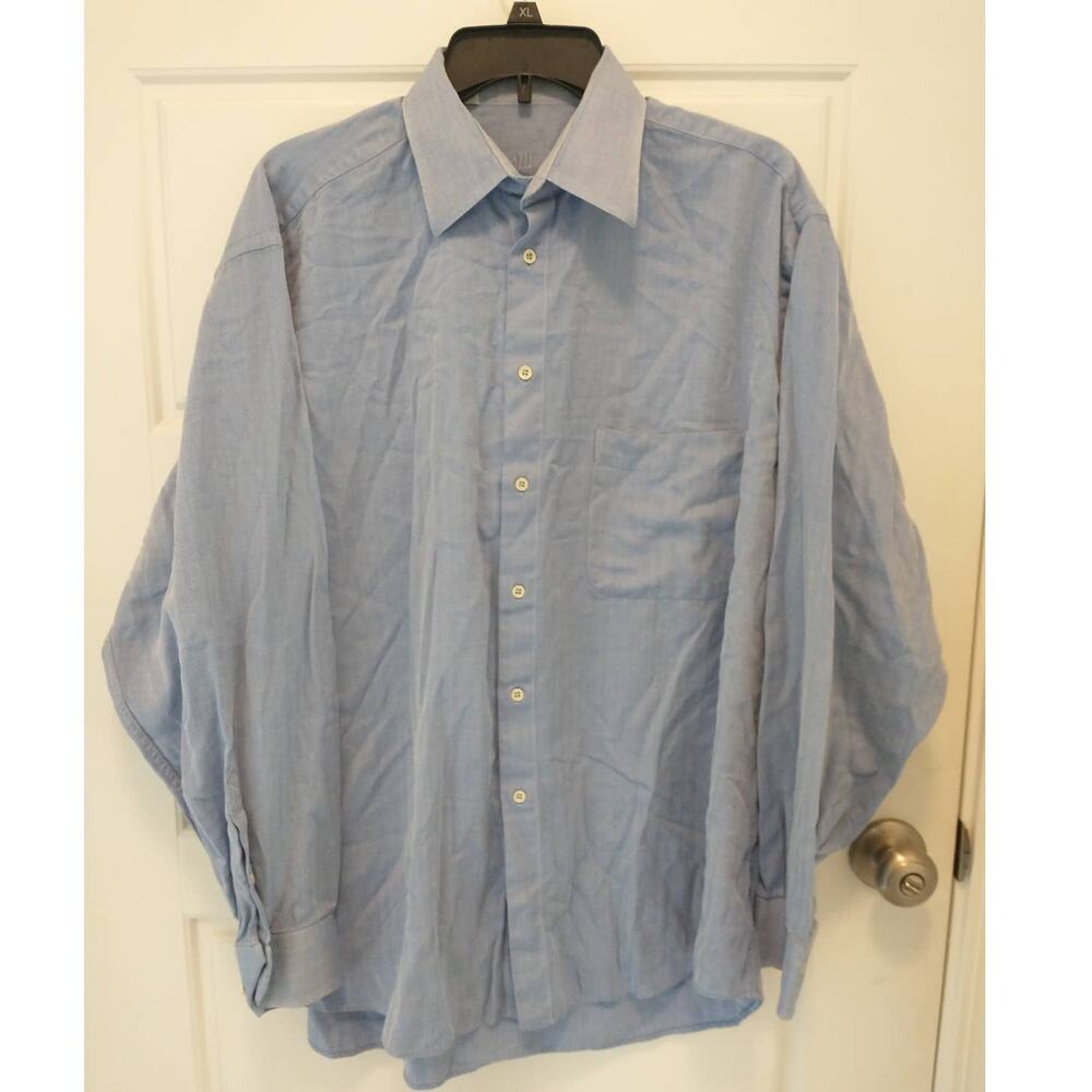 Fratelli Moda Long Sleeve Dress Shirt. Men's Size 16 1/2". Blue.
